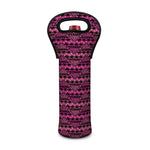 Pink African Ethnic Pattern Print Single Neoprene Wine Tote