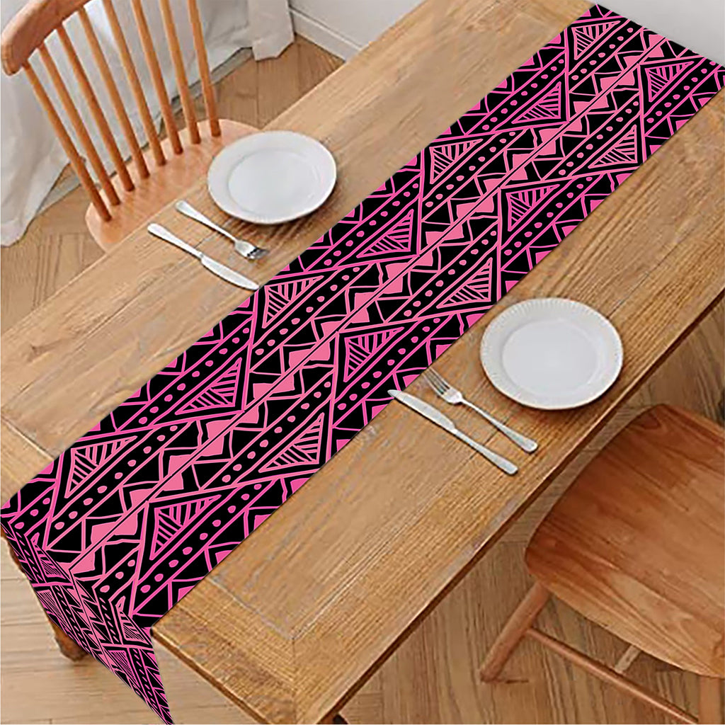 Pink African Ethnic Pattern Print Table Runner