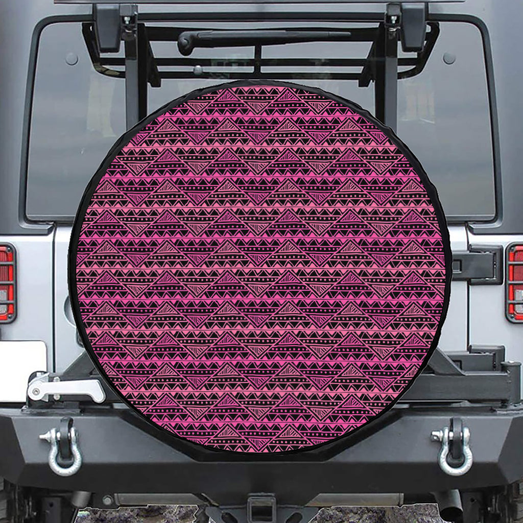 Pink African Ethnic Pattern Print Tire Cover