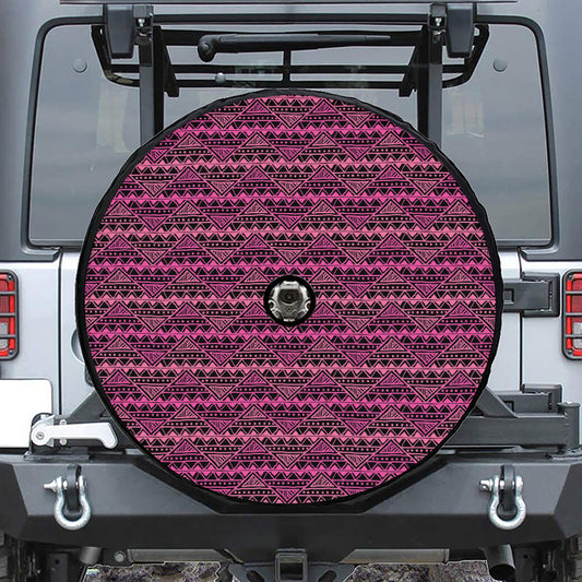 Pink African Ethnic Pattern Print Tire Cover With Camera Hole