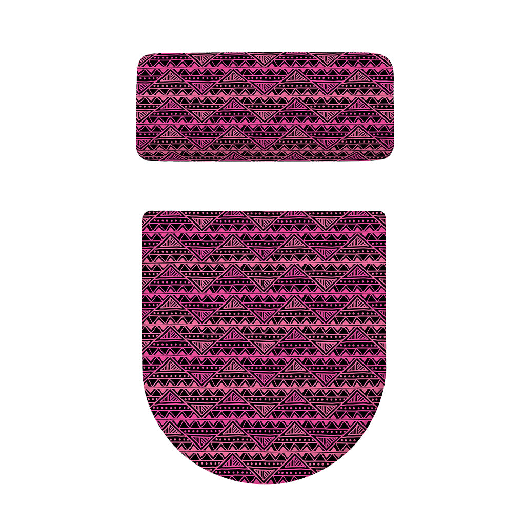 Pink African Ethnic Pattern Print Toilet Lid And Tank Cover Set