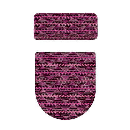 Pink African Ethnic Pattern Print Toilet Lid And Tank Cover Set