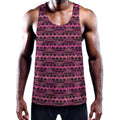 Pink African Ethnic Pattern Print Men's Workout Tank Top