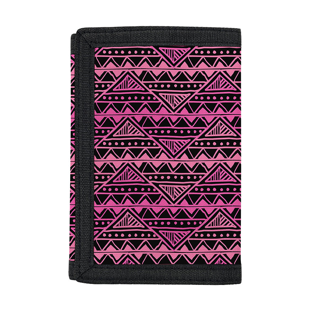 Pink African Ethnic Pattern Print Trifold Wallet