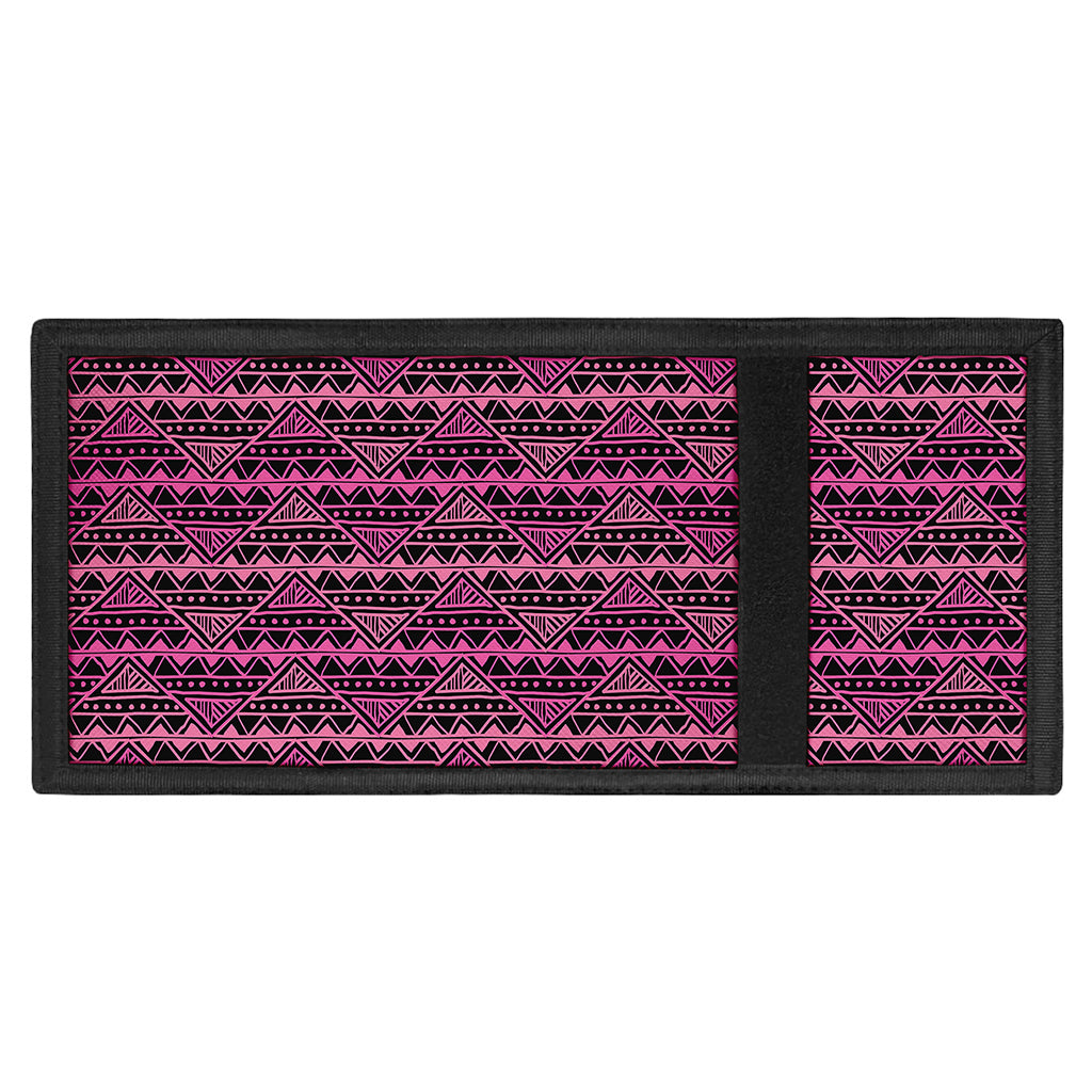 Pink African Ethnic Pattern Print Trifold Wallet