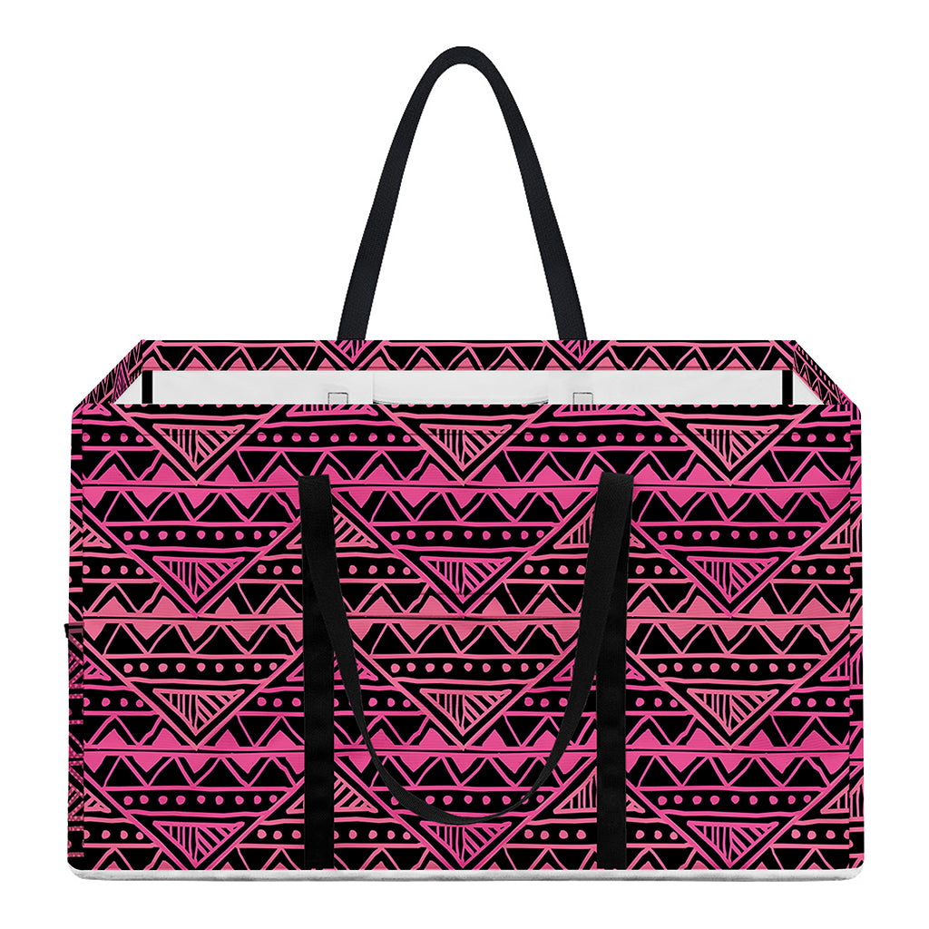Pink African Ethnic Pattern Print Utility Tote Bag