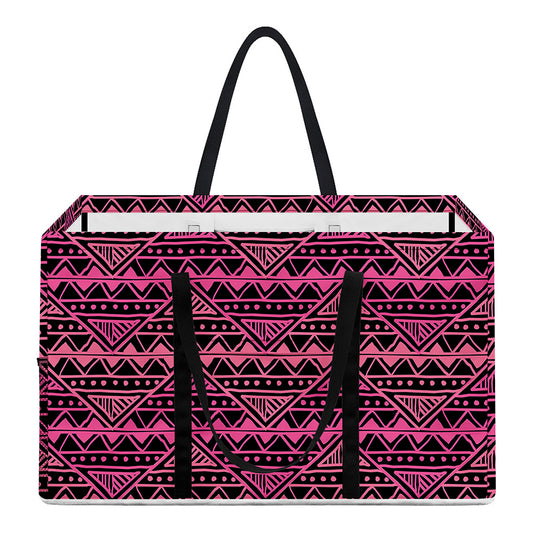 Pink African Ethnic Pattern Print Utility Tote Bag