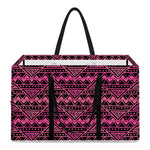 Pink African Ethnic Pattern Print Utility Tote Bag