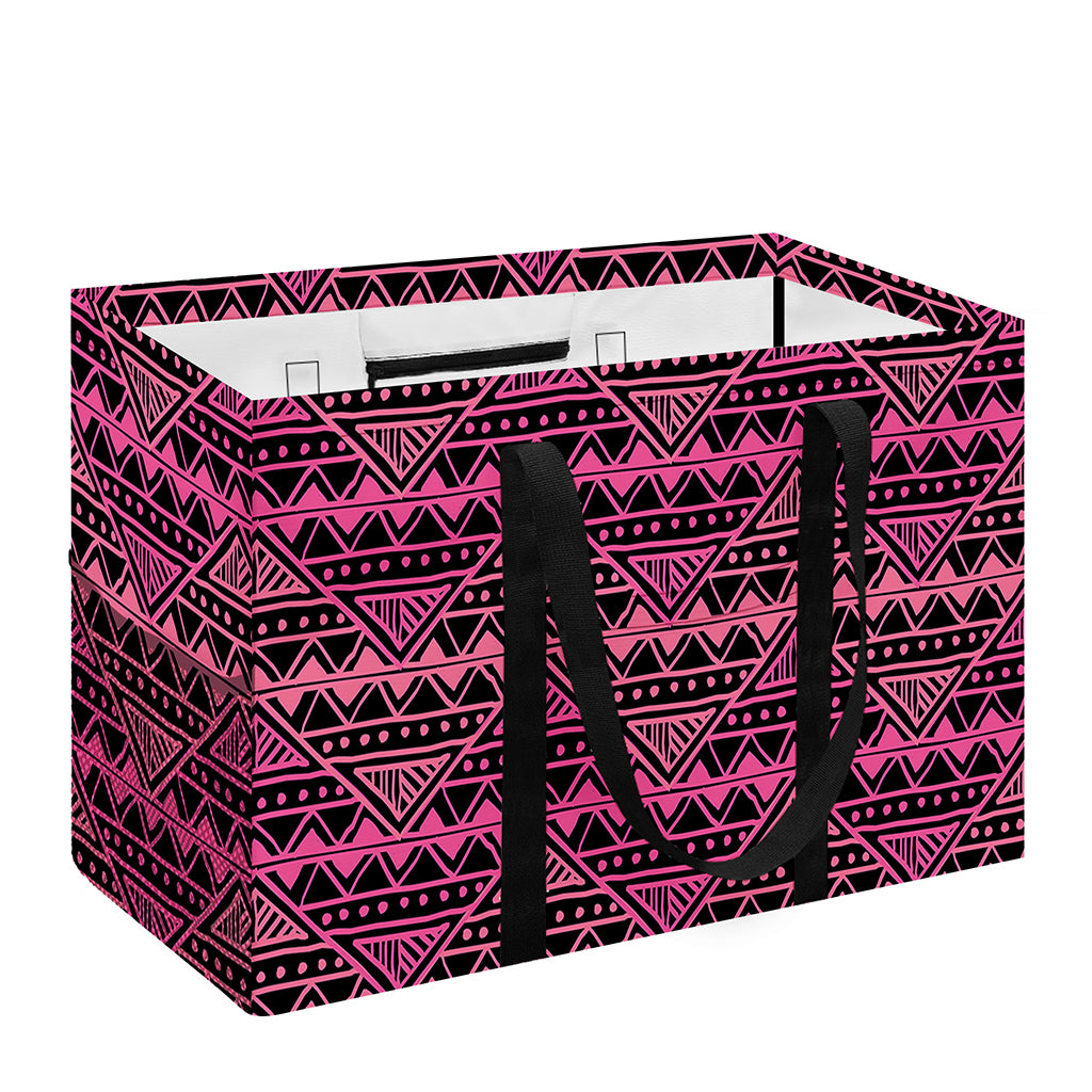 Pink African Ethnic Pattern Print Utility Tote Bag