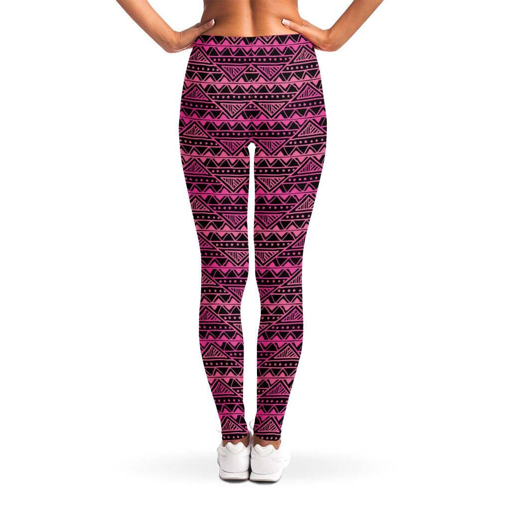 Pink African Ethnic Pattern Print Women's Leggings