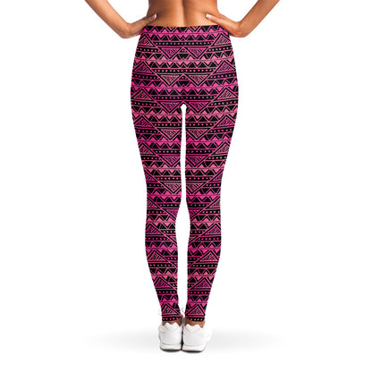 Pink African Ethnic Pattern Print Women's Leggings