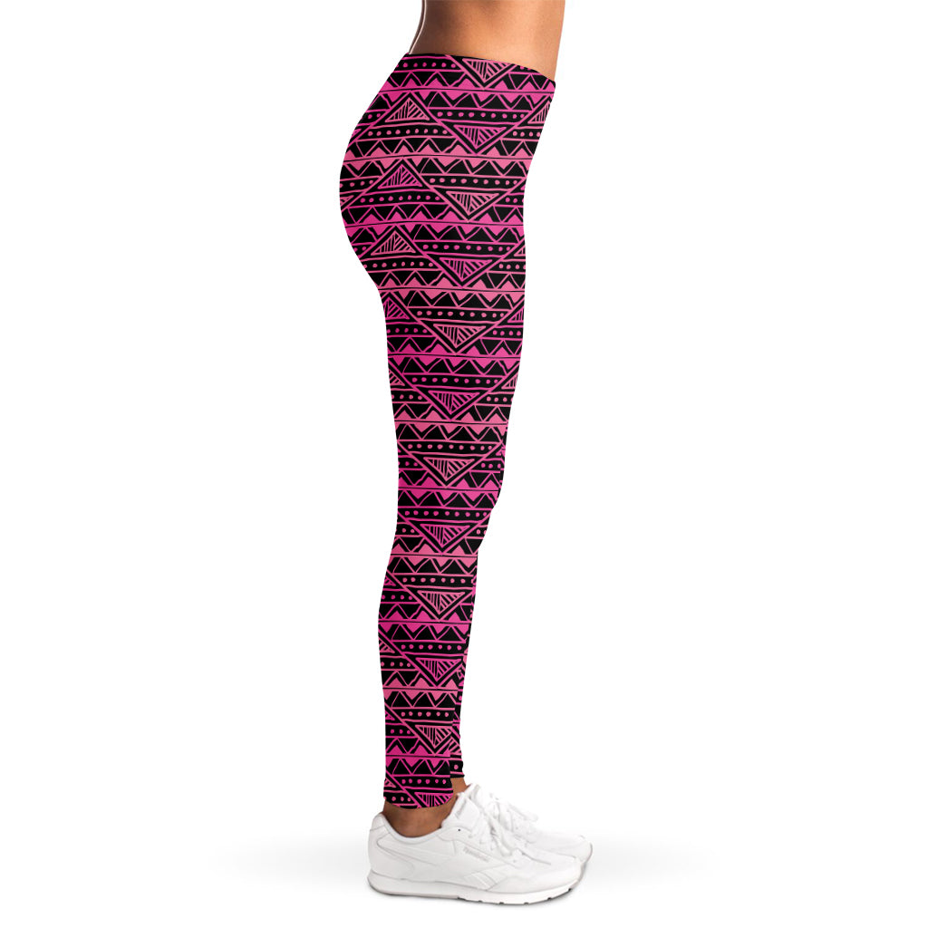 Pink African Ethnic Pattern Print Women's Leggings