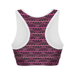 Pink African Ethnic Pattern Print Women's Sports Bra