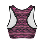 Pink African Ethnic Pattern Print Women's Sports Bra