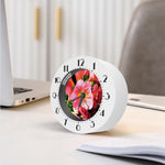 Pink Alstroemeria Print Alarm Clock