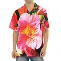 Pink Alstroemeria Print Aloha Shirt