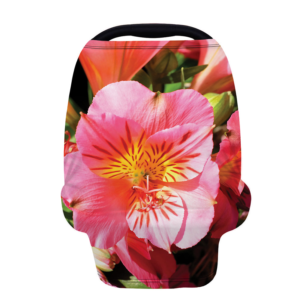 Pink Alstroemeria Print Baby Seat Cover