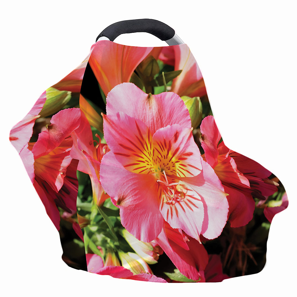 Pink Alstroemeria Print Baby Seat Cover