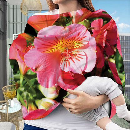 Pink Alstroemeria Print Baby Seat Cover