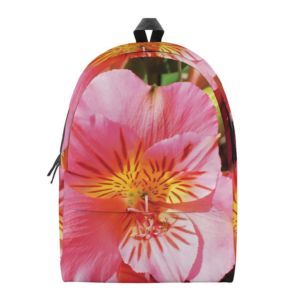 Pink Alstroemeria Print Backpack