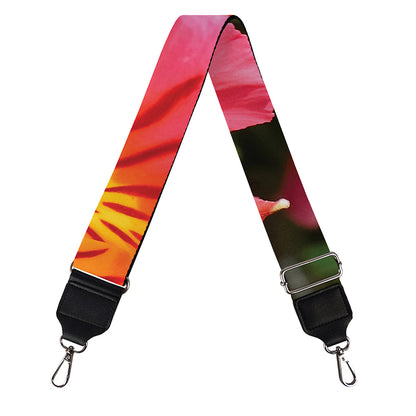 Pink Alstroemeria Print Bag Strap