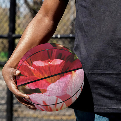 Pink Alstroemeria Print Basketball
