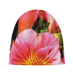 Pink Alstroemeria Print Beanie