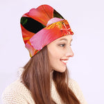 Pink Alstroemeria Print Beanie