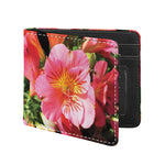 Pink Alstroemeria Print Bifold Wallet