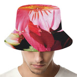 Pink Alstroemeria Print Bucket Hat