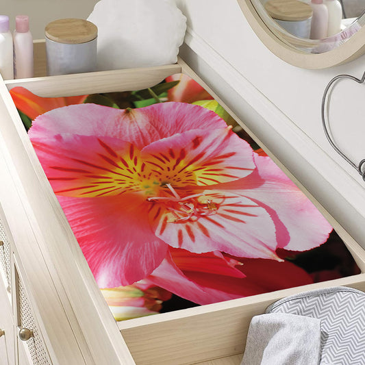 Pink Alstroemeria Print Changing Pad Cover