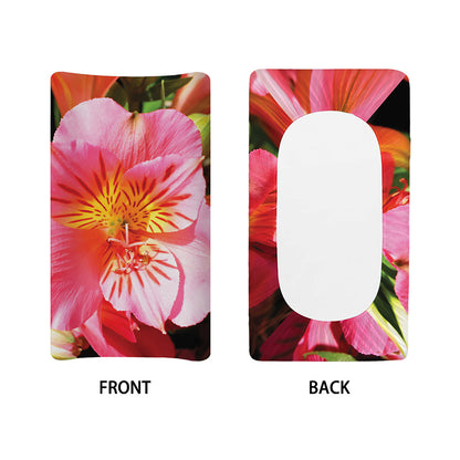 Pink Alstroemeria Print Changing Pad Cover