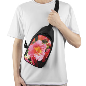 Pink Alstroemeria Print Chest Bag