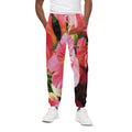 Pink Alstroemeria Print Cotton Sweatpants