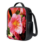 Pink Alstroemeria Print Crossbody Lunch Bag