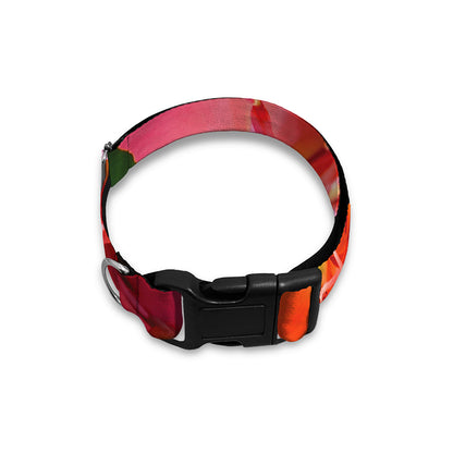 Pink Alstroemeria Print Dog Collar