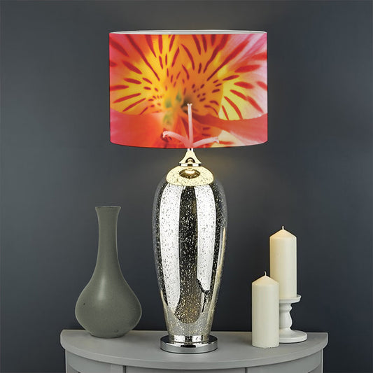 Pink Alstroemeria Print Drum Lamp Shade