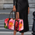 Pink Alstroemeria Print Duffle Bag