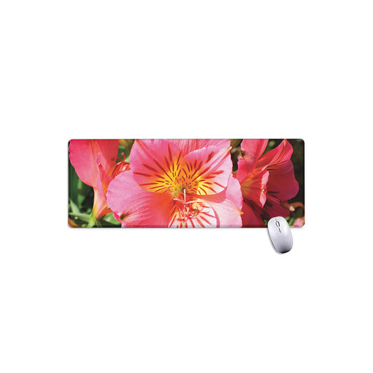 Pink Alstroemeria Print Extended Mouse Pad