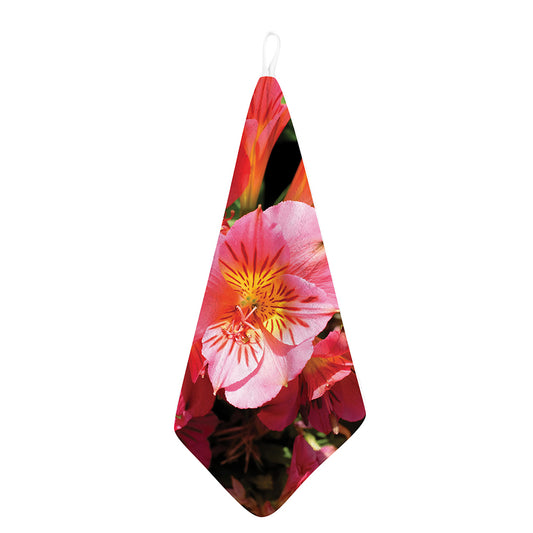 Pink Alstroemeria Print Hand Towel