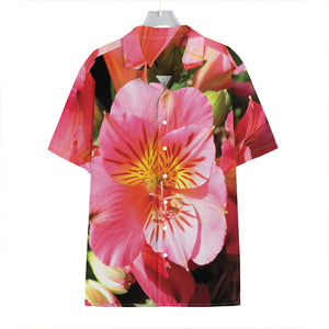 Pink Alstroemeria Print Hawaiian Shirt