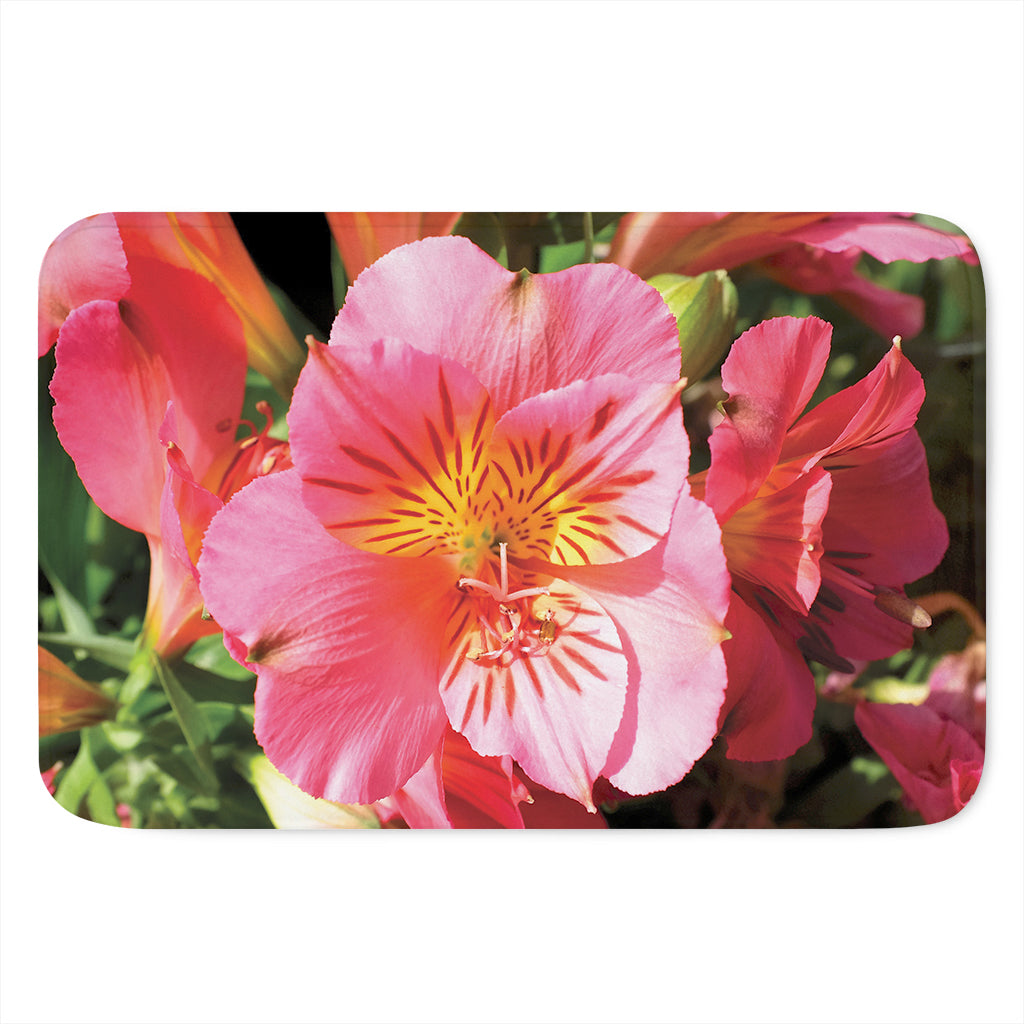 Pink Alstroemeria Print Indoor Door Mat