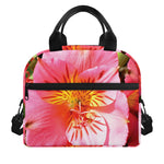 Pink Alstroemeria Print Insulated Lunch Bag