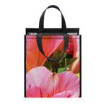 Pink Alstroemeria Print Insulated Lunch Tote