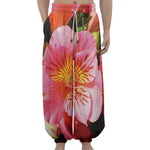 Pink Alstroemeria Print Lantern Pants