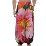 Pink Alstroemeria Print Lantern Pants