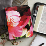 Pink Alstroemeria Print Leather Bible Cover