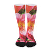 Pink Alstroemeria Print Long Socks