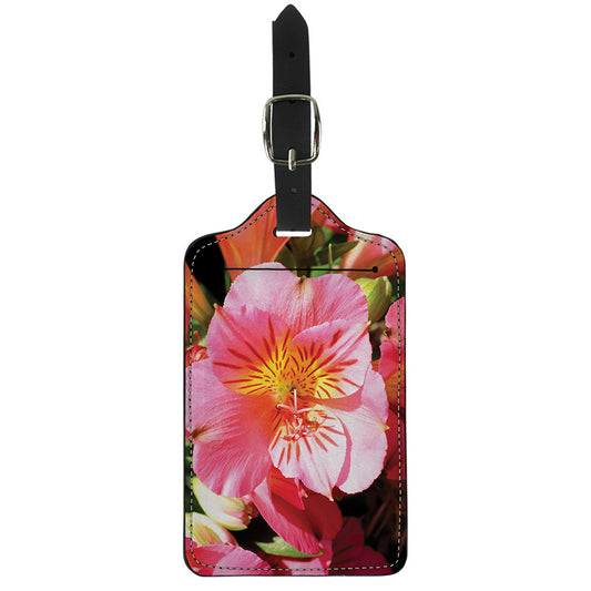 Pink Alstroemeria Print Luggage Tag