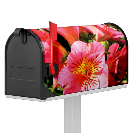 Pink Alstroemeria Print Mailbox Cover